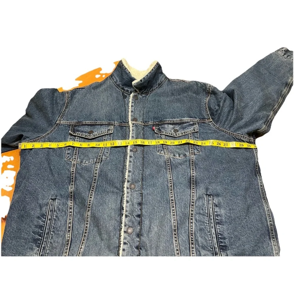 Levi’s Men’s Sherpa Trucker Jacket 3XL Medium Blue Denim Clean Sherpa - Picture 5 of 14